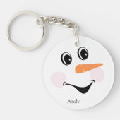 Porte-clés Moderne Cute Custom Smiling visage Snowman (Devant)