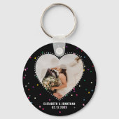 Porte-clés Moderne Cute Whimsical Heart Photo Mariage Faveur (Recto)