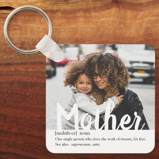 Porte-clés Moderne | Définition De Photo Mère (Recto)