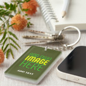 PORTE-CLÉS MODERNE ÉDITABLE ARMÉE VERT IMAGE MODÈLE TEXTE (Devant droit)