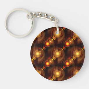 Porte-clés Moderne élégant motif d'art abstrait boho or #501
