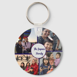 Porte-clés Moderne élégant multi photo famille stylée