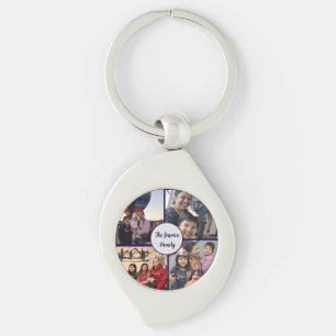 Porte-clés Moderne élégant multi photo famille stylée 