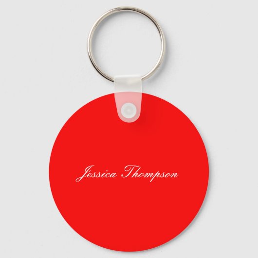 Porte-clés Moderne élégant Plain Simple Professionnel Rouge (Recto)