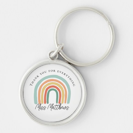 Porte-clés Moderne élégant Rainbow Teacher Merci Cadeau (Devant)