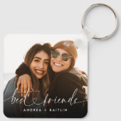 Porte-clés Moderne Élégant Script Coeur Bestfriends BFF Photo (Dos)