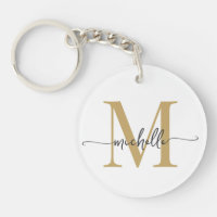 Moderne Élégante Écriture de Nom Monogramme en Or
