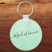 Porte-clés Moderne élégante menthe verte parties scintillant  (Recto)