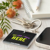 PORTE-CLÉS MODERNE ET MODERNE PERSONNALISABLE NOIR VÉRIFIÉ (Devant Droit)