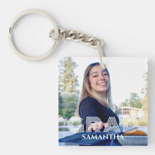 Porte-clés Moderne et tendance Faire-part d'études supérieure (Devant)