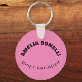 Porte-clés Moderne Gras Minimaliste Professionnel Rose fémini (Recto)
