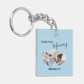 Porte-clés Moderne je t'aime maman| 2 Photo du coeur (Devant gauche)