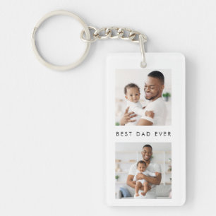 Porte-clés moderne Meilleur Papa 2 Photos