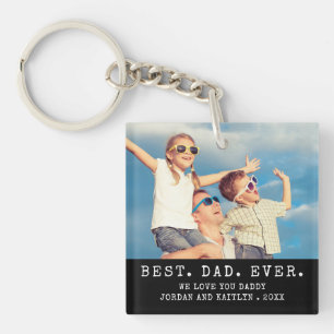 Porte-clés Moderne MEILLEUR PÈRE JAMAIS 2 Photos Personnalisé