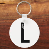 Porte-clés Moderne Monogramme Gras Personnalisé et Nom (Recto)