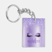 Porte-clés Moderne Monogramme Parties scintillant violet Lash (Devant gauche)
