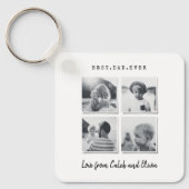 Porte-clés Moderne multi-photo cadeau papa élégant noir blanc (Recto)