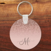 Porte-clés Moderne Paillettes Sequins Ombré Monogramme  (Recto)