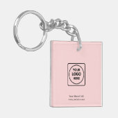 Porte-clés moderne rose blush | Logo d'entreprise (Devant gauche)