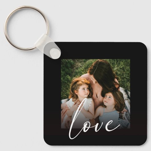 Porte-clés Moderne Script Calligraphie Photo Love Modèle (Recto)