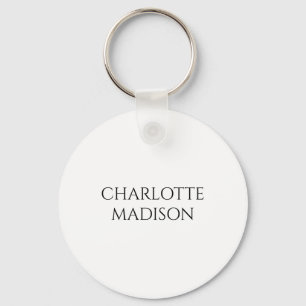 Porte-clés Moderne Simple Blanc Tendance Minimaliste Nom Simp