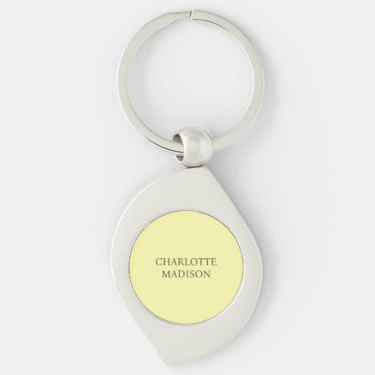 Porte-clés Moderne Simple Crème Tendance Minimaliste Nom Simp (Devant)
