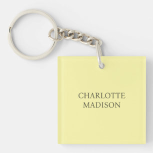 Porte-clés Moderne Simple Crème Tendance Minimaliste Nom Simp
