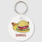 Porte-clés Moderne Simple Hamburger Hotdog Cute Custom (Recto)