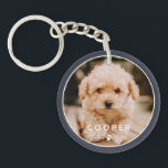 Porte-clés Moderne Simple Jouer Élégant Chic Paw Pet Photo<br><div class="desc">Ce design simple et classique est composé de typographie sans serif et d'ajouter une photo personnalisée de votre animal de compagnie.</div>