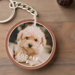 Porte-clés Moderne Simple Jouer Élégant Chic Paw Pet Photo<br><div class="desc">Ce design simple et classique est composé de typographie sans serif et d'ajouter une photo personnalisée de votre animal de compagnie.</div>