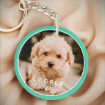 Porte-clés Moderne Simple Jouer Élégant Chic Paw Pet Photo<br><div class="desc">Ce design simple et classique est composé de typographie sans serif et d'ajouter une photo personnalisée de votre animal de compagnie.</div>