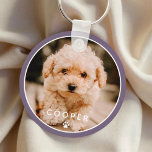 Porte-clés Moderne Simple Jouer Élégant Chic Paw Pet Photo<br><div class="desc">Ce design simple et classique est composé de typographie sans serif et d'ajouter une photo personnalisée de votre animal de compagnie.</div>
