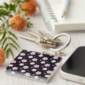 Porte-clés Moderne Spring aqua dégradé de la flore violette m (Devant Droit)