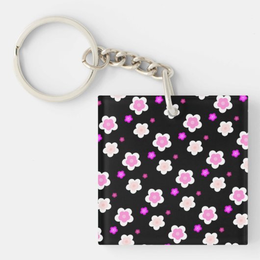 Porte-clés Moderne Spring aqua dégradé de la flore violette m (Devant)