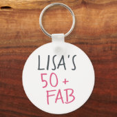 Porte-clés Moderne stylish Nom Hot rose 50 Fabuleux Anniversa (Recto)