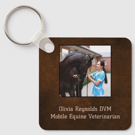 Porte-clés Moderne Stylish Vétérinaire Equin Promotion (Recto)