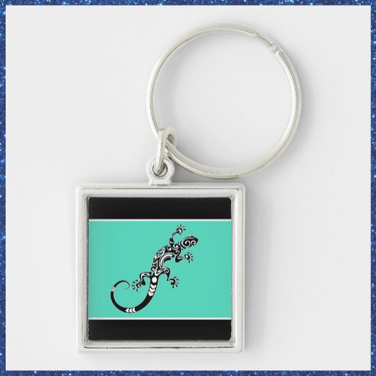 Porte-clés Moderne Sud-Ouest Gecko mer Vert et noir