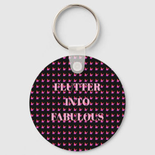 Porte-clés Moderne tendance fille noir et rose anniversaire