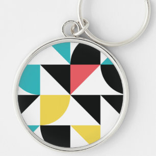 Porte-clés Moderne, urbain, coloré, amusant motif géométrique
