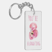 Porte-clés Moderne Vous Flamazirez Beauté Flamant rose rose (Devant gauche)