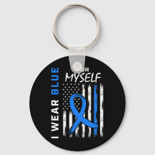 Porte-clés Moi Je Porte Du Bleu Pour Moi-Même Sensibilisation