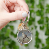 Porte-clés Moineau sur un porte - clé de branche (main)