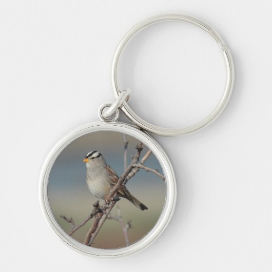 Porte-clés Moineau sur un porte - clé de branche (Devant)
