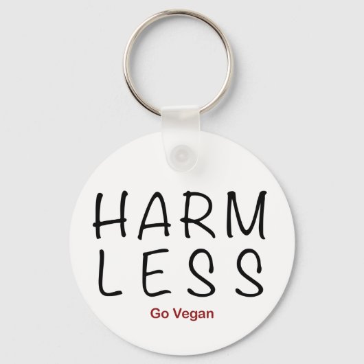 Porte-clés Moins de dommages - Go Vegan (Recto)