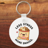 Porte-clés Moins de Stress Plus de Collations Design de Pun N (Verso)