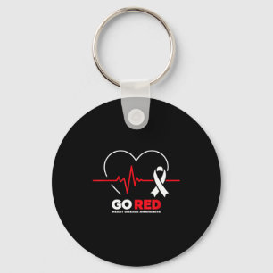 Porte-clés Mois américain des maladies cardiaques Go Red For 
