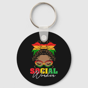 Porte-clés Mois de l'histoire des Noirs Travailleur social Tr