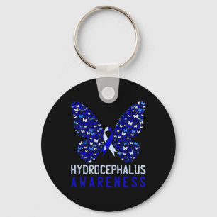 Porte-clés Mois de sensibilisation à l'hydrocéphalie papillon
