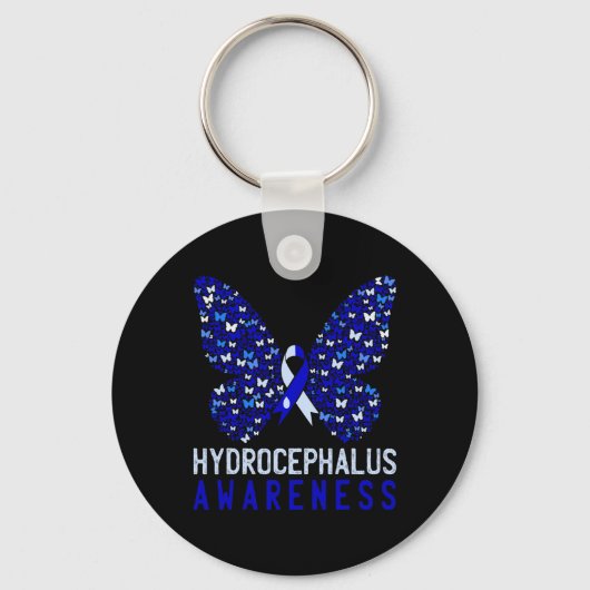 Porte-clés Mois de sensibilisation à l'hydrocéphalie papillon (Recto)