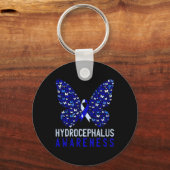 Porte-clés Mois de sensibilisation à l'hydrocéphalie papillon (Recto)